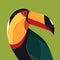 Toucan portrait colorful vector illustration, poster, print