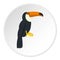 Toucan, ramphastos vitellinus icon circle