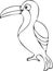 Toucan silhouette vector illustration, cartoon drawing of toucan tropical bird, hand drawn simple outline illustration