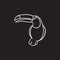 Toucan sketch icon.