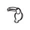 Toucan sketch icon.