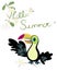 Toucan tropical bird. Summer sale template for poster, banner, postcard.