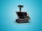 Touch cash register for goods rendering 3D render on blue background with shadow