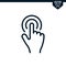 Touch finger or screen touch gesture icon in outlined