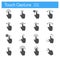 Touch gesture flat gray icons set of 16