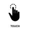 Touch Gesture, Hand Cursor for Computer Mouse Silhouette Icon. Click Press Double Tap Touch Swipe Point on Cyberspace