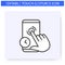 Touch and hold hand gesture line icon. Editable