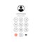 Touch ID or enter passcode, password, interface. Pass code smartphone back icon on isolated white background. EPS 10 vector