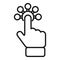 Touch interaction icon outline vector. Digital mobile