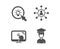 Touch screen, Networking and Energy icons. Student sign. Vector