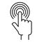 Touch sense authentication icon, outline style