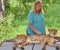 Touching cheetah