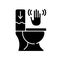 Touchless toilet flush black glyph icon