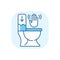 Touchless toilet flush blue RGB color icon
