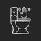 Touchless toilet flush chalk white icon on black background