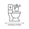 Touchless toilet flush linear icon