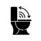 Touchless toilet seat black glyph icon