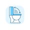 Touchless toilet seat blue RGB color icon