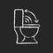 Touchless toilet seat chalk white icon on black background