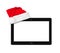 Touchpad pc and Santa Claus red christmas hat