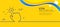 Touchpoint line icon. Click here sign. Minimal line yellow banner. Vector