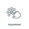Touchpoint outline icon. Thin line concept element from customer service icons collection. Creative Touchpoint icon for mobile