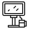 Touchscreen cash register icon outline vector. Machine pos