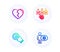 Touchscreen gesture, Correct checkbox and Broken heart icons set. Cogwheel sign. Click hand, Answer, Love end. Vector