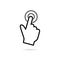 Touchscreen gesture line icon. Click hand sign on white background