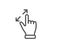 Touchscreen gesture line icon. Zoom in sign. Action arrows. Vector