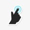 Touchscreen gesture sticker. Click hand sign. Push action symbol