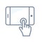 Touchscreen Icon with Tablet or Smartphone. Vector