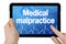 Touchscreen with medical interface and term medical malpractice