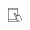 Touchscreen tablet display line icon