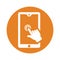 Touchscreen Technology Icon / orange vector