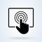 Touchscreen, touch gesture icon. Digital interaction symbol. Finger click, pointer on screen. Touch icon