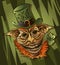 Tough cartoon angry Leprechaun St Patricks Day character,avatar for irish holiday