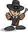 Tough Guy Pilgrim with Gun and Hat Graphic
