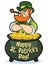 Tough leprechaun in pot of gold