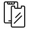 Toughened phone glass icon outline vector. Broken phone gadget