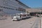 Toulon, France - Jul 01, 2019: Tourist `steam locomotive` in cruise port
