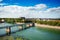 Toulouse cityscape and the Garonne river in summer