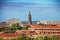 Toulouse cityscape with the Saint-Sernin basilica, France