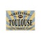 Toulouse Retro tin sign Vintage vector souvenir sign or postcard templates. Travel theme.