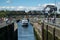 Tour boat approaching Ballard Locks