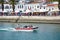 Tour boat on the river, Lagos, Portugal.