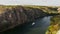 Tour boat sails up katherine gorge in nitmiluk national park