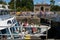 Tour boat with tourist lifted Ballard Locks