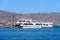 Tour boats in Elounda harbour, Crete.