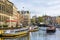 Tour Boats Reflection Canal Amsterdam Holland Netherlands